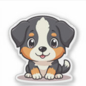 Sticker Chiot Berger Australien Adorable – Art Pastel (Devant)