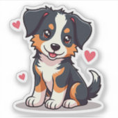 Sticker Chiot Berger Australien joueur – Style mignon (Devant)