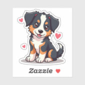 Sticker Chiot Berger Australien joueur – Style mignon (Feuille)