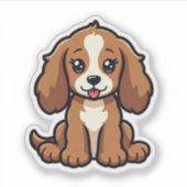 Sticker Chiot Cocker Spaniel Kawaii – Pose endormie (Devant)
