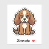 Sticker Chiot Cocker Spaniel Kawaii – Pose endormie (Feuille)