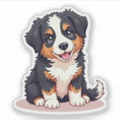Sticker Chiot de Berger Aussie - Style Chibi (Devant)