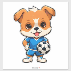 Sticker Chiot de dessin animé mignon joueur de football