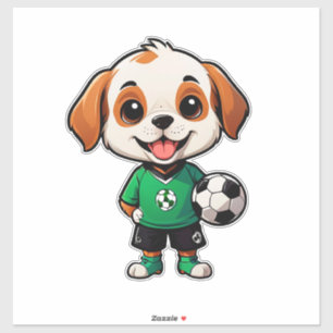 Sticker Chiot de dessin animé mignon joueur de football