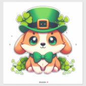 Sticker Chiot de la Saint-Patricks (Feuille)