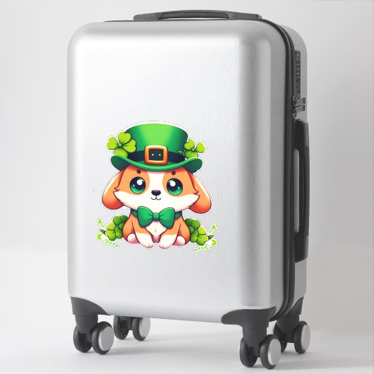 Sticker Chiot de la Saint-Patricks (Sur valise)