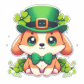 Sticker Chiot de la Saint-Patricks (Devant)
