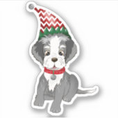 Sticker Chiot de Schnauzer de la Miniature Festive (Devant)
