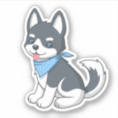 Sticker Chiot Husky Mignon (Devant)