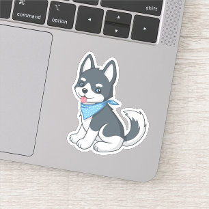 Sticker Chiot Husky Mignon