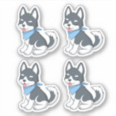 Sticker Chiot Husky Mignon 4 (Devant)