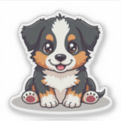 Sticker Chiot Kawaii Aussie Shepherd – Pose endormie (Devant)