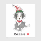 Sticker Chiot Miniature Schnauzer Festif (Feuille)