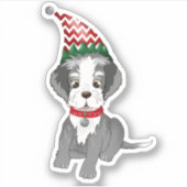 Sticker Chiot Miniature Schnauzer Festif (Devant)