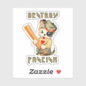 Sticker Chiot rétro mignon - Détruire le fascisme (Feuille)
