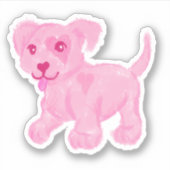 Sticker Chiot rose (Devant)