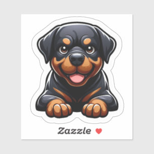 Sticker Chiot Rottweiler Chibi Adorable Sourire