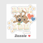 Sticker Chiot Scooby-Doo "Ruv You" (Feuille)