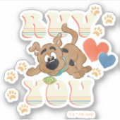 Sticker Chiot Scooby-Doo "Ruv You" (Devant)