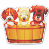 Sticker Chiots de caricature (Devant)