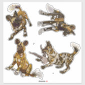 Sticker Chiots peints en Afrique (Feuille)