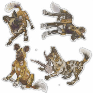 Sticker Chiots peints par Africain