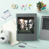 Sticker Chiots super mignons sur le canapé 2 (Couverture iPad)