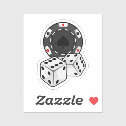 Sticker Chip & Dice pour Poker (Feuille)