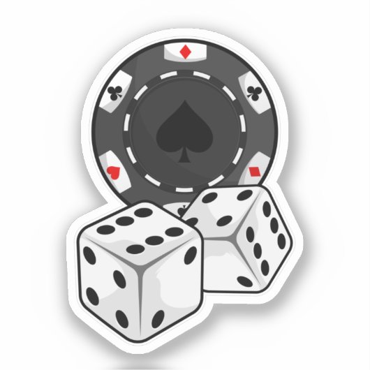 Sticker Chip & Dice pour Poker (Recto)