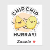 Sticker Chip Hooray Drôle Happy Crisps Pun (Feuille)