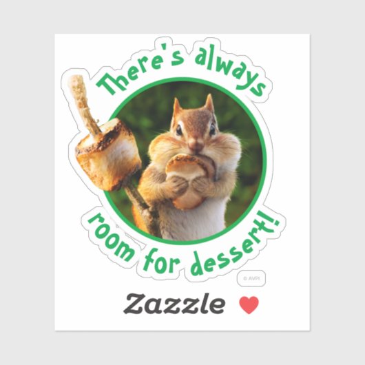 Sticker Chipmunk Manger Marshmallow (Feuille)