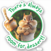 Sticker Chipmunk Manger Marshmallow (Devant)