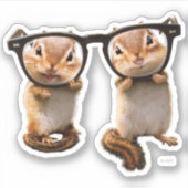 Sticker Chipmunks dans les lunettes de lecture (Devant)