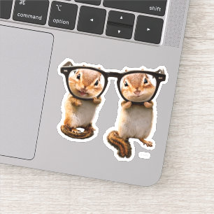 Sticker Chipmunks dans les lunettes de lecture
