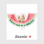 Sticker Chipmunks mangeant de la pastèque (Feuille)