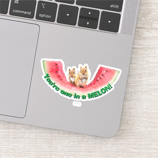 Sticker Chipmunks mangeant de la pastèque (Détail)