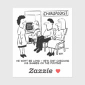 Sticker Chiropodiste vérifiant ses actions en ligne (Feuille)