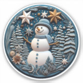 Sticker Chirstmas Snowman 3D (Devant)