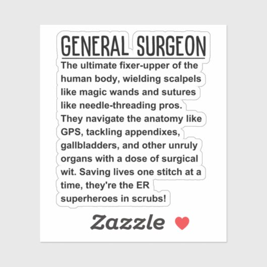 Sticker Chirurgien général (Feuille)
