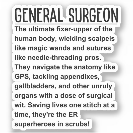 Sticker Chirurgien général (Devant)