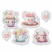 Sticker chocolat au cacao chaud Kawaii (Devant)