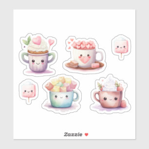 Sticker chocolat au cacao chaud Kawaii
