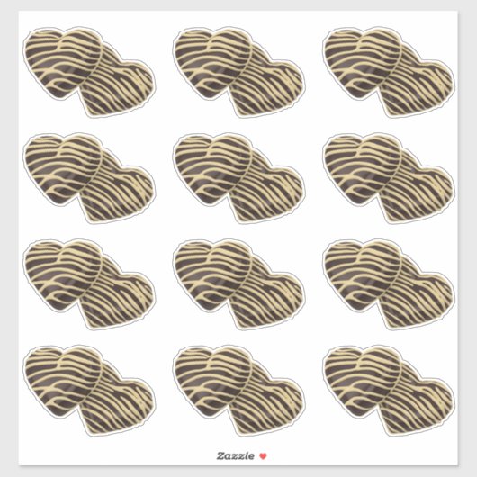 Sticker Chocolat bonbon coeur romantique amour mignon (Feuille)