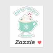 Sticker Chocolat chaud de Noël (Feuille)