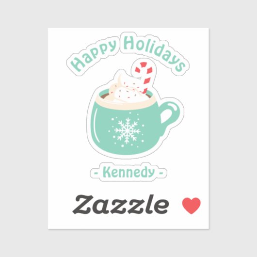 Sticker Chocolat chaud de Noël (Feuille)