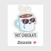 Sticker Chocolat Chaud Funny Boire Pun (Feuille)