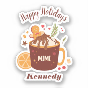 Sticker Chocolat chaud mignon avec pain d'épices