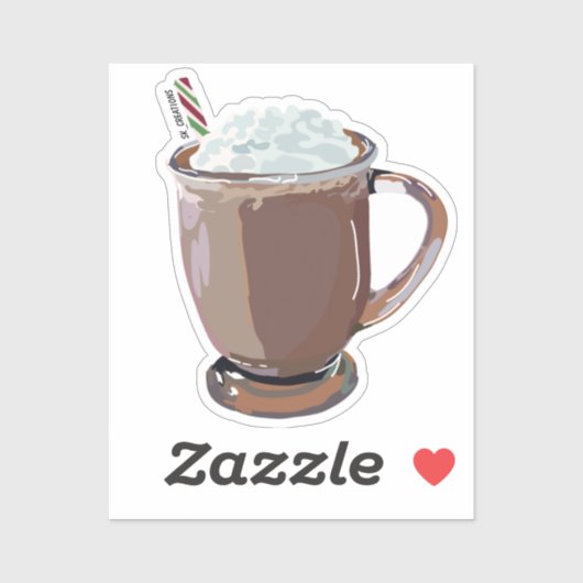 Sticker Chocolat chaud réaliste dans un verre (Feuille)