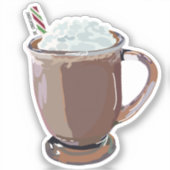 Sticker Chocolat chaud réaliste dans un verre (Recto)
