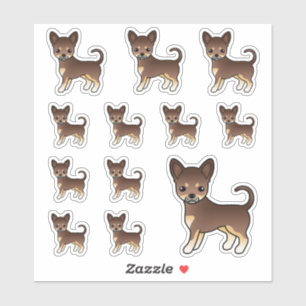 Sticker Chocolat Et Tan Lisse Chocolat Chihuahua Chien Cut
